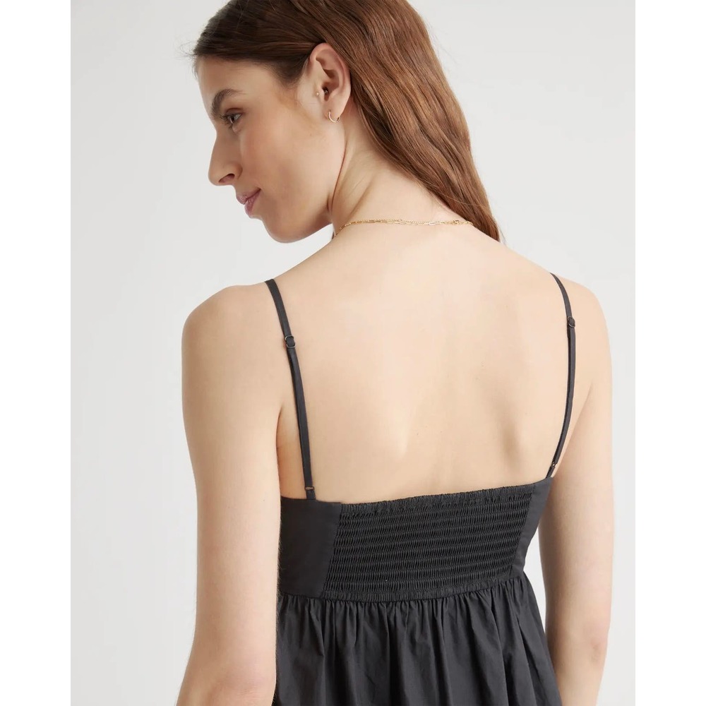 QUINCE Black 100% Organic Cotton Poplin Sleeveless Maxi Dress NWT Size XS - Picture 7 of 13